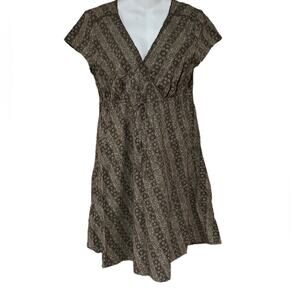 Eddie Bauer Womens Size 8 Brown Cotton Summer Print Dress